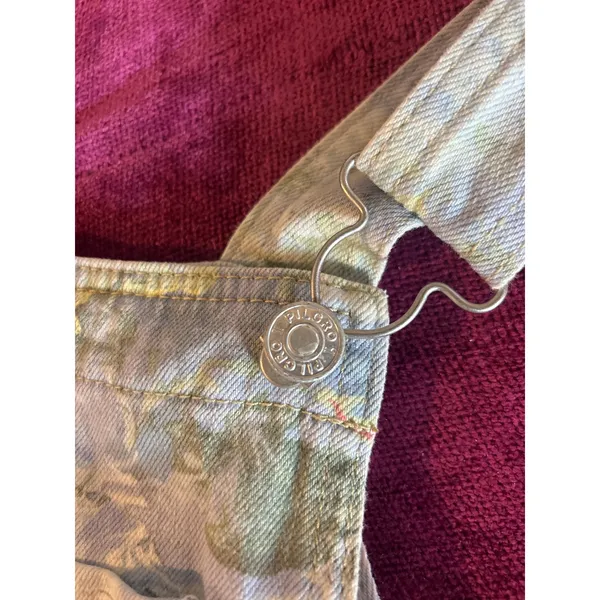 Anthropologie PILCRO Denim Floral Shortalls Overalls Size Medium M Romper Shorts - Image 5