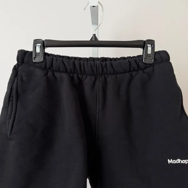 Madhappy Womens Heritage Sweatshorts Black Cotton Fleece Logo Shorts Size‎ M - Image 2