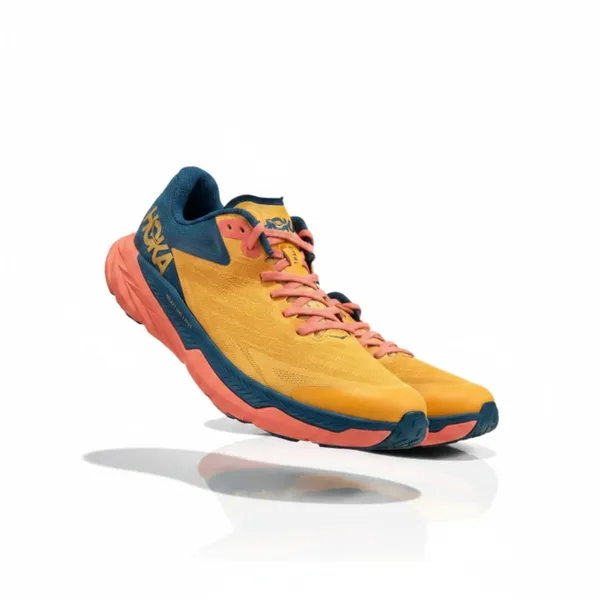 HOKA One One Zinal Trail Running Shoe Sneaker Women 10B Orange Mesh Everyday - Image 2