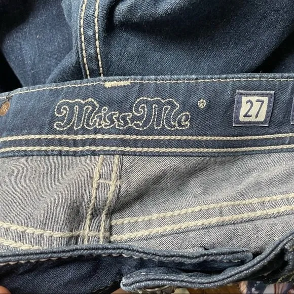 Miss Me Women's Easy Skinny Jeans Size 27 | 4 Dark Wash FDL Embellished Y2K Jean - Image 8