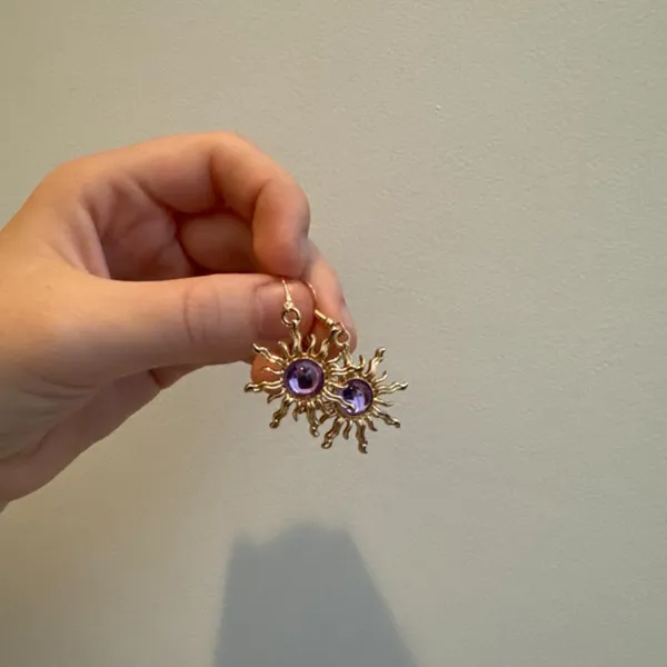 Rapunzel Halloween Sun Earrings for Tangled Costume - Image 2
