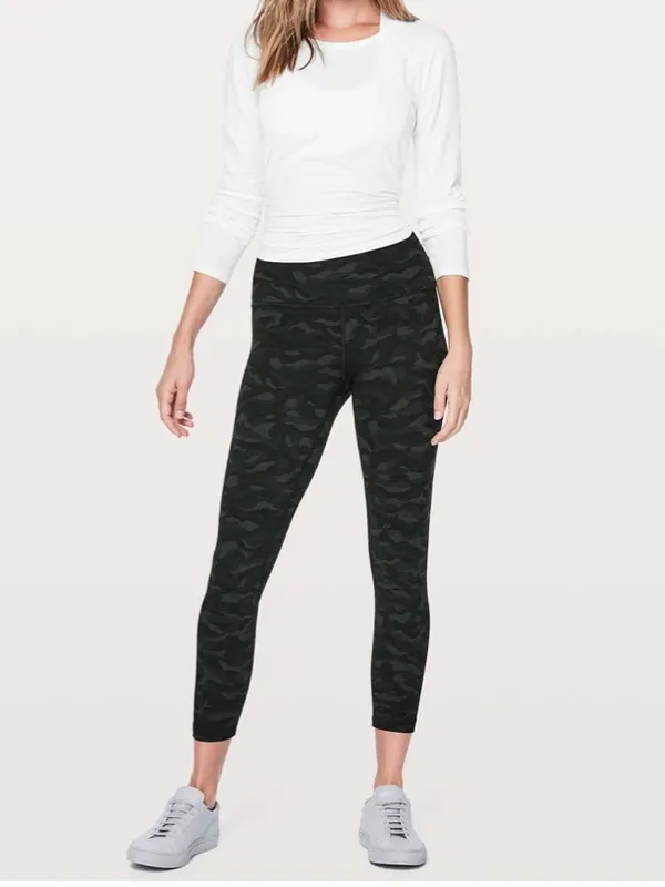 LULULEMON Align Pant 25” in Sequoia Camo Print Deep Coal Black‎ size 6 - Image 2