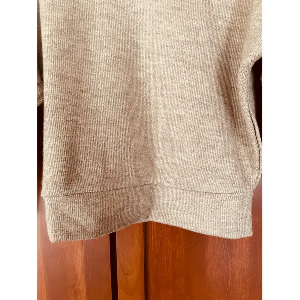 OGL Sweater V-Neck Collar Ribbed Heather Brown Tan Size Small NEW - Image 4