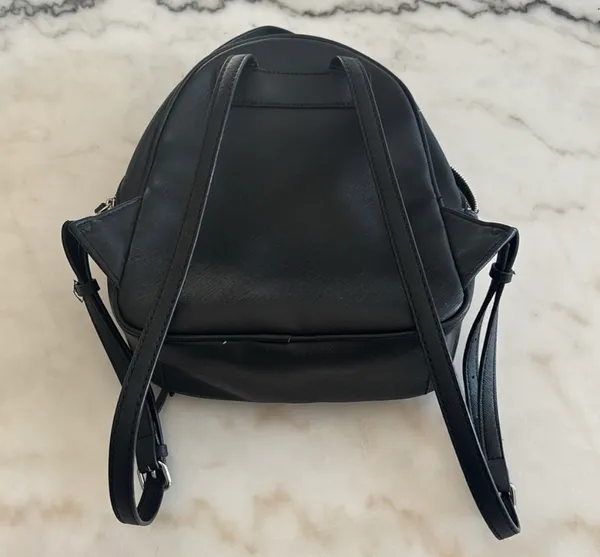 GUESS Black Mini Backpack | Silver Logo Plaque | Y2K Minimal Chic - Image 6