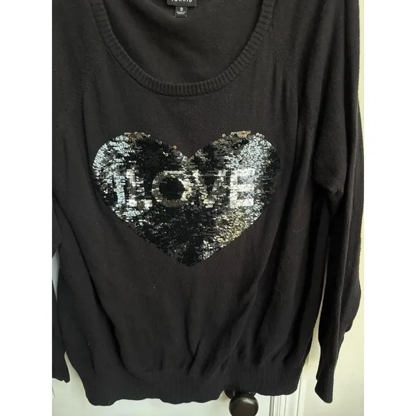 Torrid featuring a reversible sequin heart graphic with the word love women's 3 - Image 2