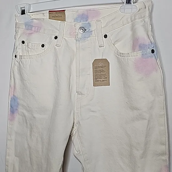 NWT Levi's 501 original high rise straight leg button fly tie dye jeans sz 27 - Image 6
