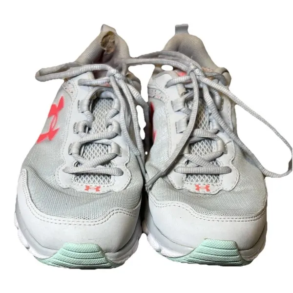 Under Armour Womens Size 9 Charged Assert 9 Running Shoes Grey‎ Orange Sneakers - Image 8