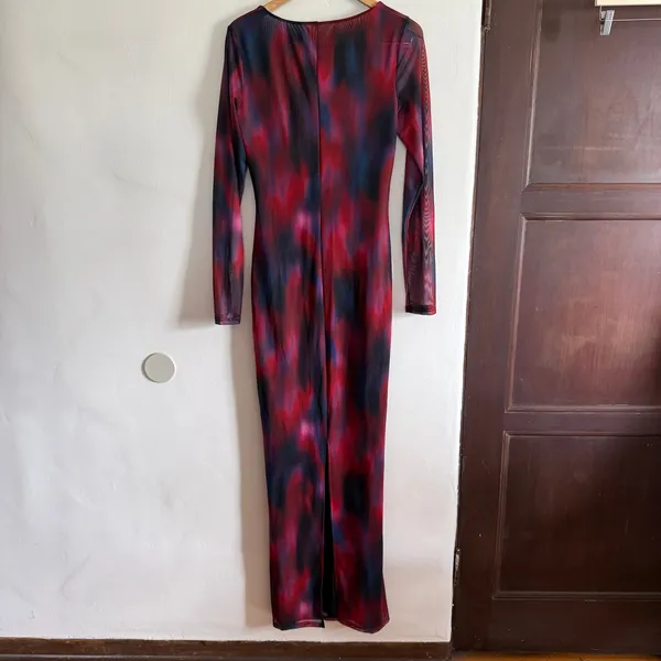 White Fox Let Me Think Long Sleeve Maxi Dress Raspberry Rhapsody XL *no bra* - Image 6