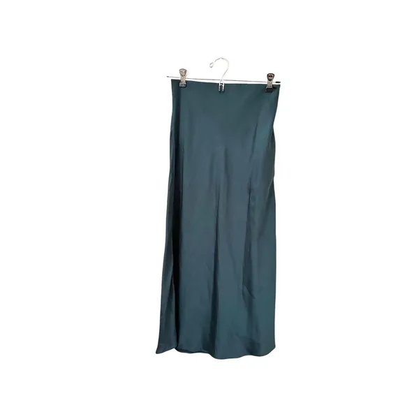 MADEWELL Satin Midi Slip‎ Skirt Smoky Spruce 00 - Image 2