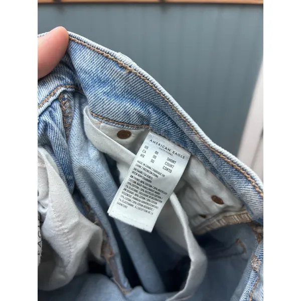 American Eagle Stovepipe High Rise Distressed Straight Leg Jeans Light Wash 00S - Image 5