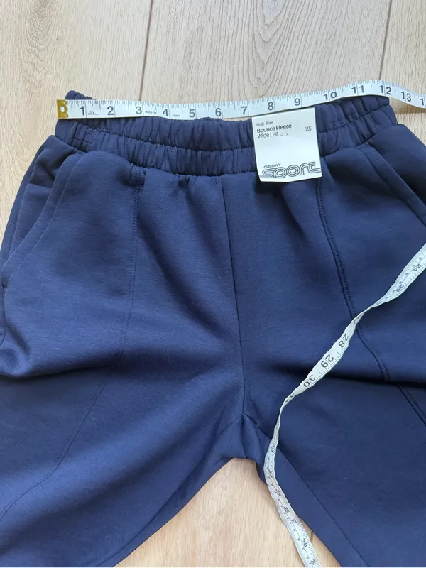 Old Navy Sport Bounce Fleece Wide Leg Pants Navy Blue Size XS NWT - Image 8