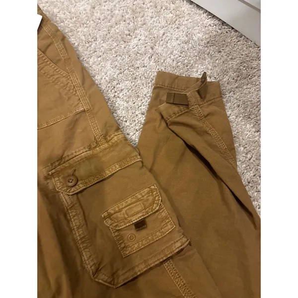American Eagle Womens Cargo Pants Brown High Waist Stretch Straight Leg Size 000 - Image 5