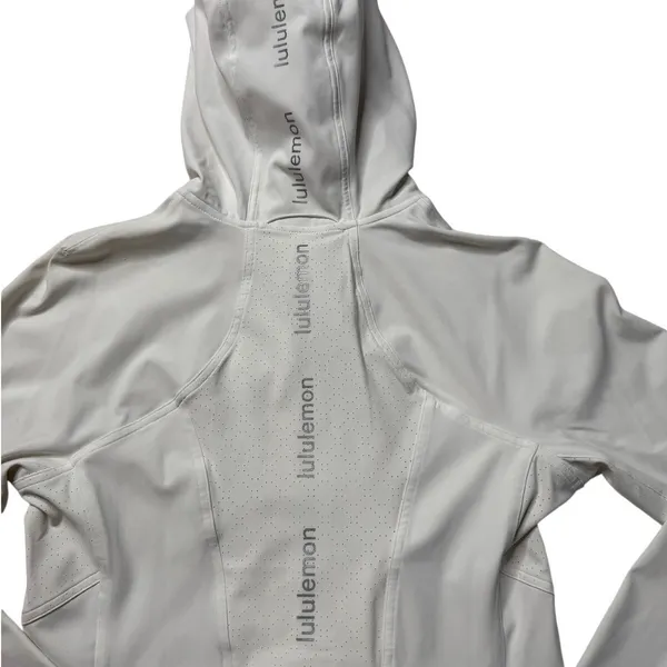Lululemon White Hooded Full Zip Athletic Jacket Size 8 Dash into Dusk - Image 7