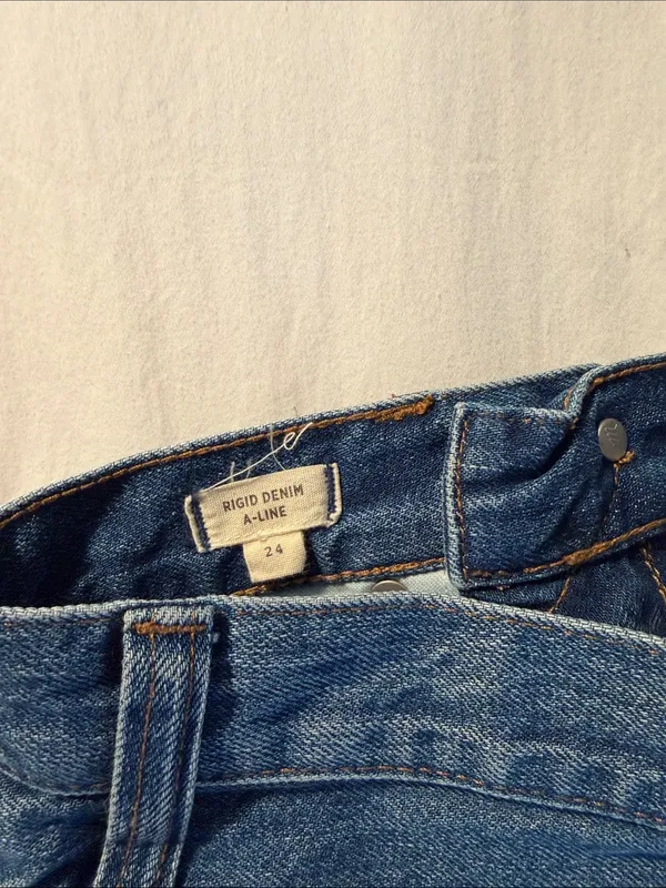 Madewell Blue Distressed Button-Front Denim Mini Skirt - Image 3