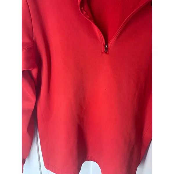 Nike Womens Dri-Fit 1/4 Zip Pullover Size Medium Red Long Sleeve Running Top - Image 4
