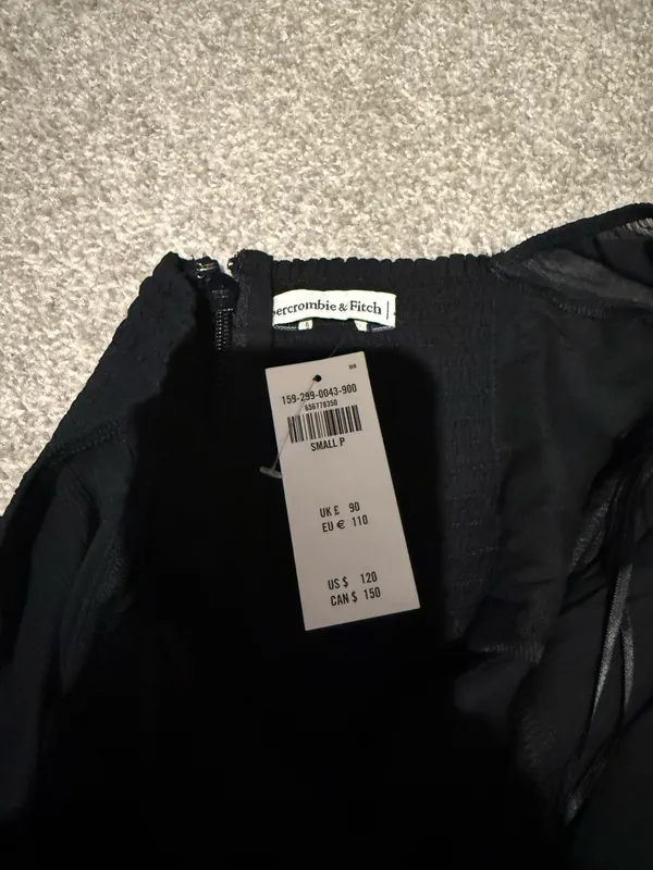 Abercrombie and fitch Emerson chiffon black long sleeve midi dress - Image 3