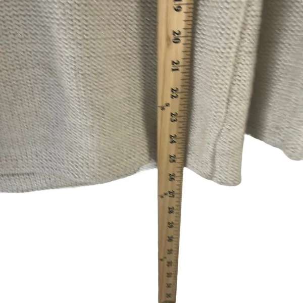 Gap Womens XS V-Neck Sweater‎ Beige Oatmeal Metallic Shimmer Cotton Wool Blend - Image 8