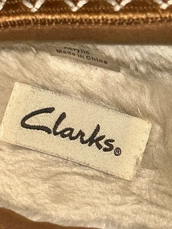 Clarks Topline Webbing Clog Mule Faux Fur Suede Slip On Comfy Casual Shoes Size 8 - Image 6