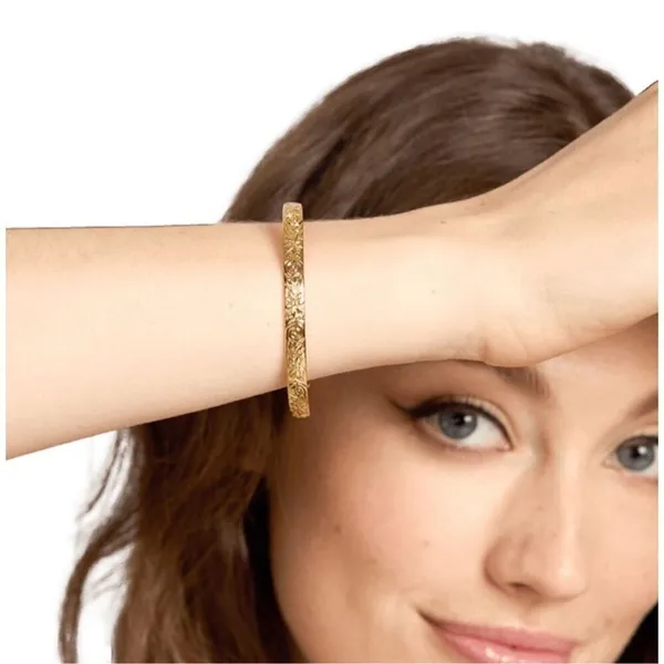 Our Spare Change floral Gold Plated Jewerly small cuff bracelet - Image 2
