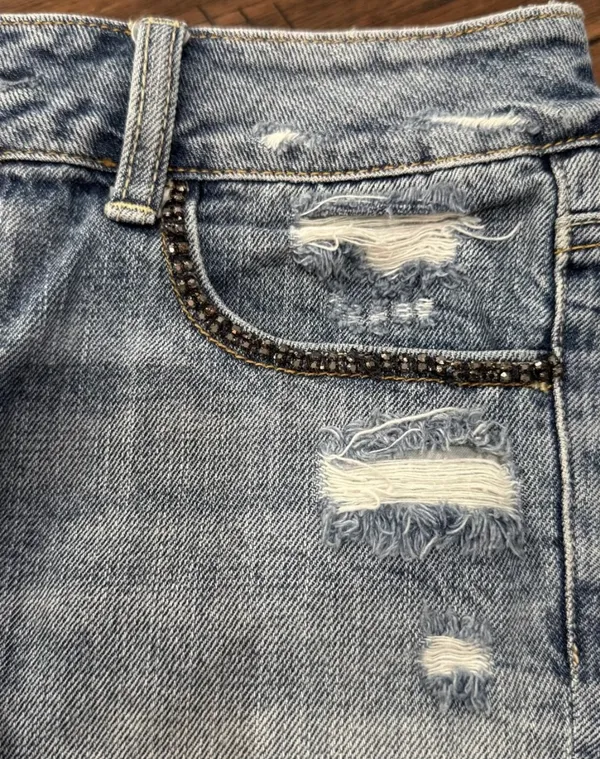 American Eagle Outfitters Vintage Embellished Distressed Denim Shorts - Image 7