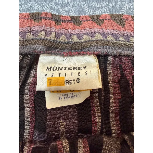 Vtg Monterey Petites 90s Aztec Southwestern Tribal Geometric Rayon Maxi Skirt S - Image 4