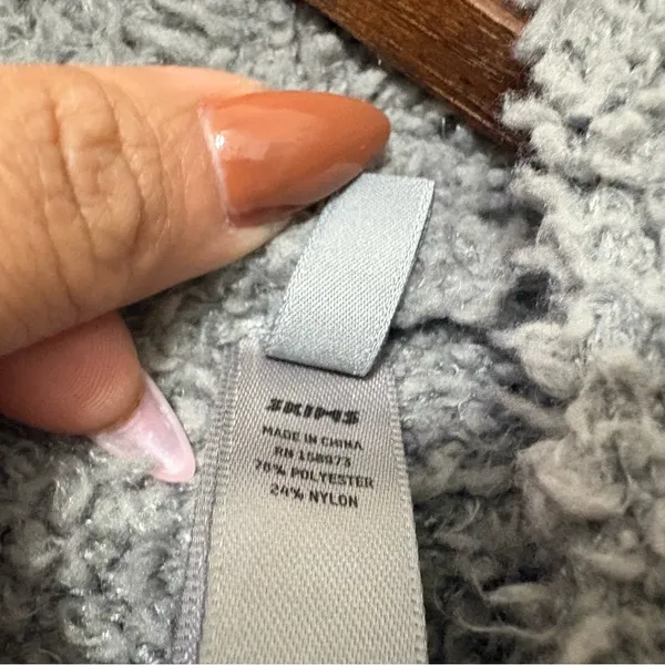 SKIMS Cozy Knit Bouclé Robe Cardigan Smoke Gray Belted Lounge Sweater XXS/XS - Image 6