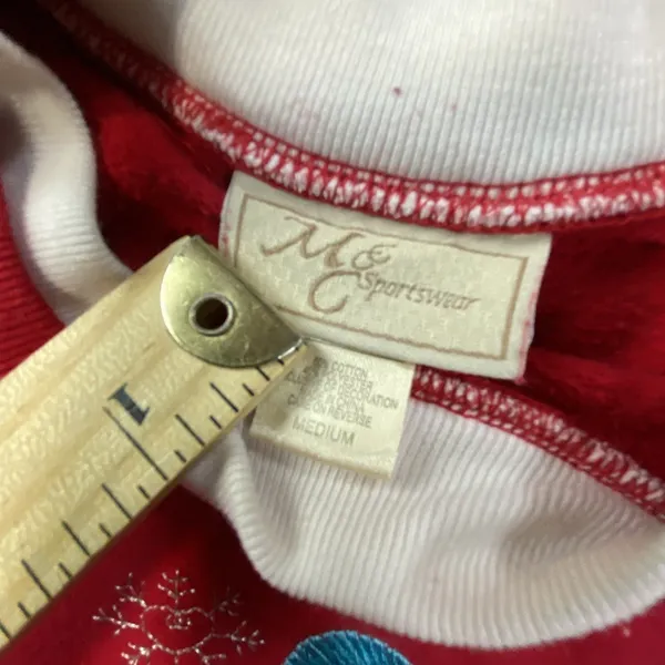 Grandmas Are Snow Full Of Love Red Sweatshirt Snowman Embroidered Womens Size M - Image 4