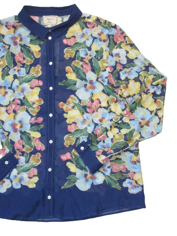 Sézane x Aimie Pierro NWT Shirt in Poetry Blue Floral Button Down Shirt 40 / 8 - Image 8