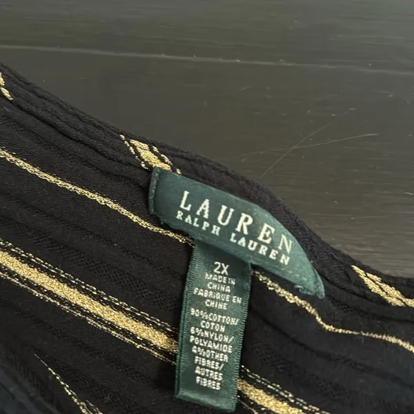 Lauren Ralph Lauren Striped Black and Gold‎ Top - Image 3