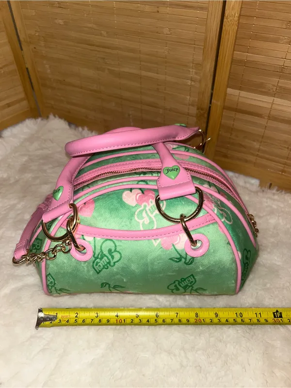 Juicy Couture Retro Cherry Satchel purse tote crossbody bag pink green NEW Y2K - Image 10