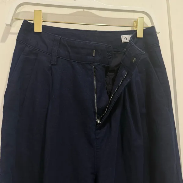 Gap Uniform Linen Pleated Pants 0 Navy Blue Minimal Chic Classic - Image 7
