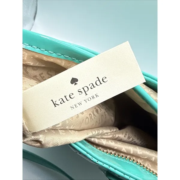 Kate Spade Metro Darby Crossbody Turquoise Aqua Die Cut Spades Patent Leather - Image 8