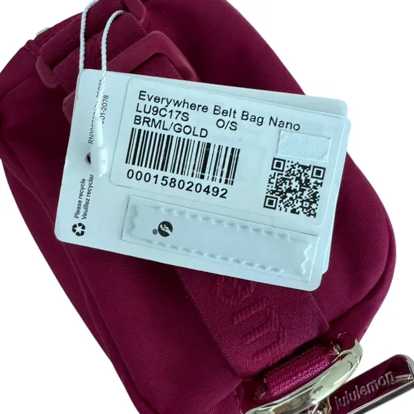 Everywhere Belt Bag Nano Berry Rumble/Gold Clippable Key or Bag Accessory - Image 11