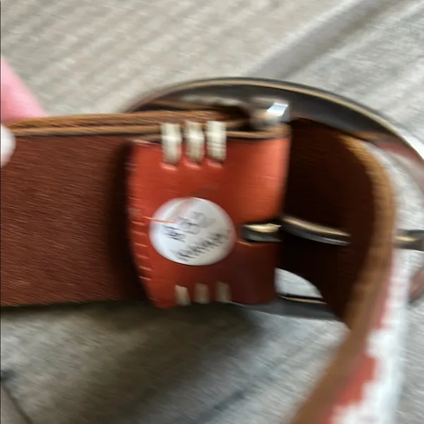 Brown and White Embroidered Belt - Image 5