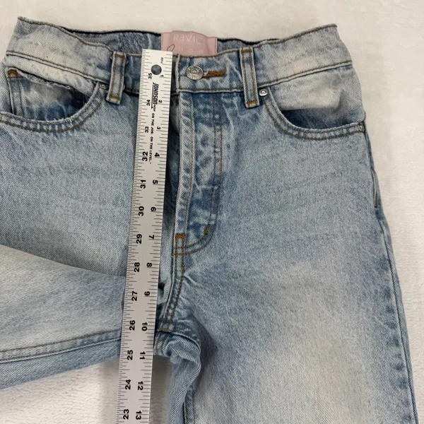 Revice Denim Ex-Boyfriend Light Wash High Rise Straight Leg‎ Jeans Blue Size 23 - Image 6