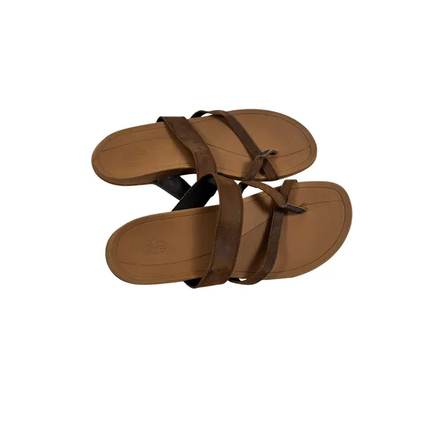 Chaco Maya II Leather Sandals Womens 8 Cognac Brown Strappy Toe Loop - Image 4
