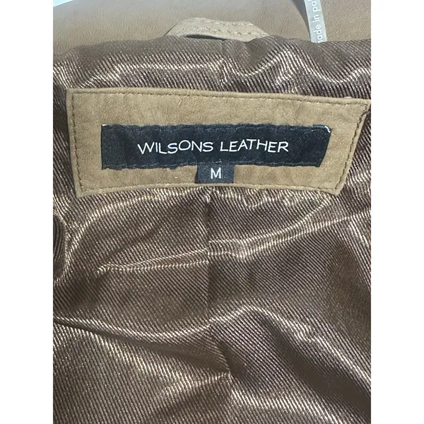 Wilsons Leather Chloe Trucker Jacket Womens Size Medium Retro 90s Biker‎ Brown - Image 8