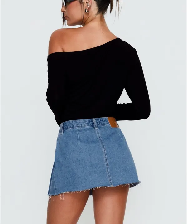 Princess Polly Pleated Denim Mini Skirt - Image 3