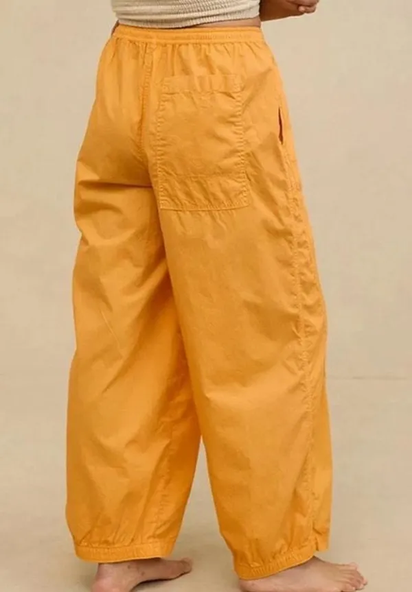 Aerie High Rise Baggy Lightweight Cargo Pants Orange Small - Image 2