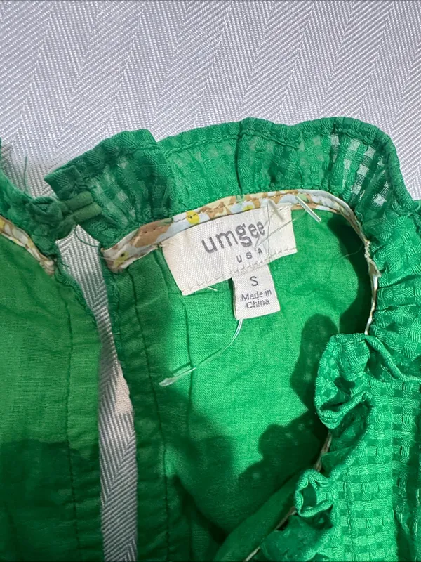 Umgee Green Ruffle Sleeve Tiered Dress - Image 3