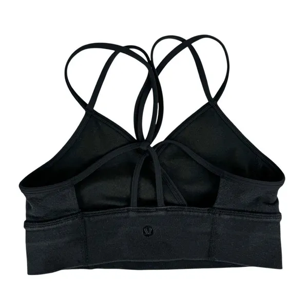 Lululemon Superb Bra Sz 4 Black Practice Cotton Strappy Open Back - Image 4