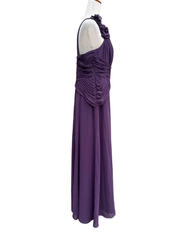 David's Bridal Plum One Shoulder Formal Dress - Image 5
