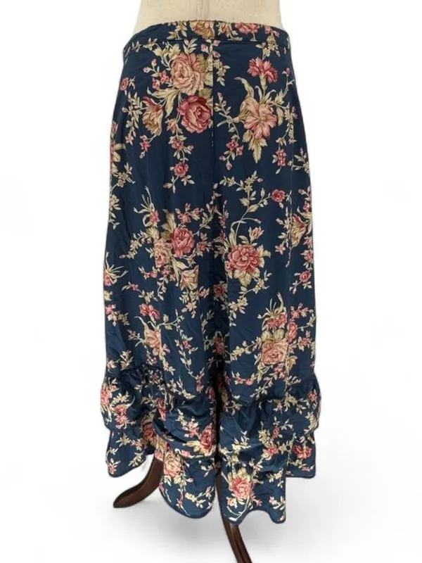 Vintage Lauren Ralph Lauren floral button front maxi skirt with ruffle size 16 - Image 3