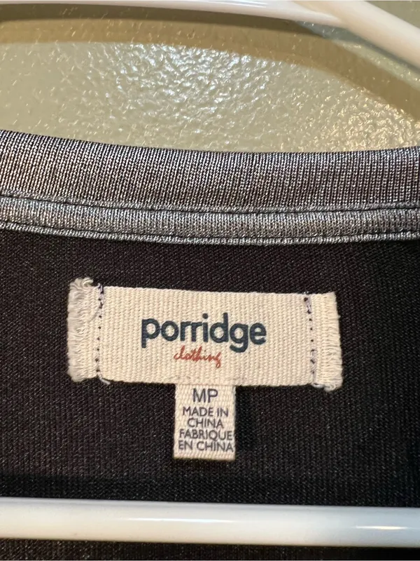 Porridge Anthropologie Women’s Size Medium Petite Shine Glam Tee Metallic Silver - Image 11