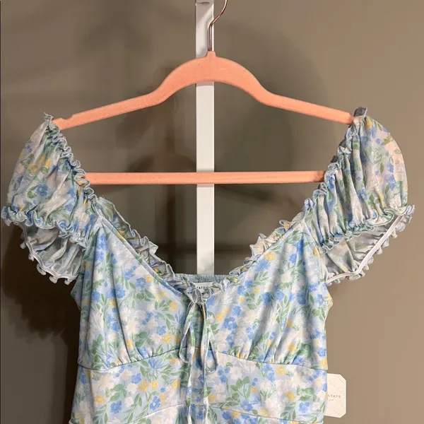 NWT Altar'd State Floral‎ Blue Yellow Dress Large 10/12 - Image 4