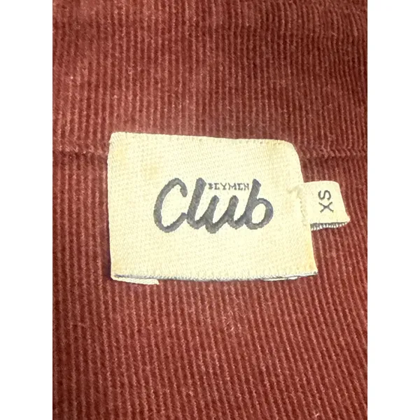Beymen Club Red Maroon Corduroy Sequin Embroidered Duck Button Up Shirt Size XS - Image 5