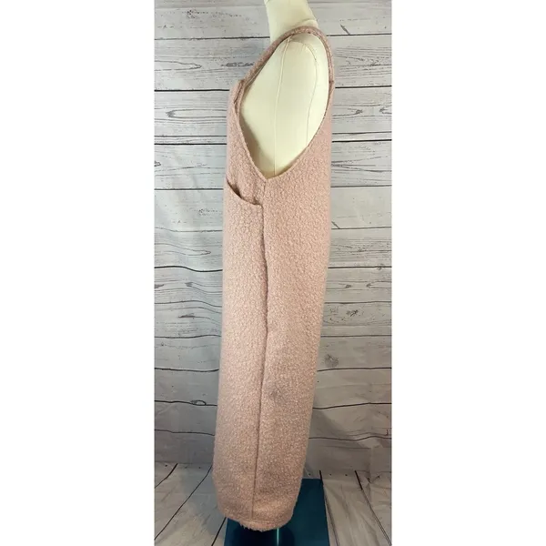 Halara Teddy Fuzzy Plush Wide Leg Overall Jumpsuit Women’s Size S Pink Cozy - Image 3
