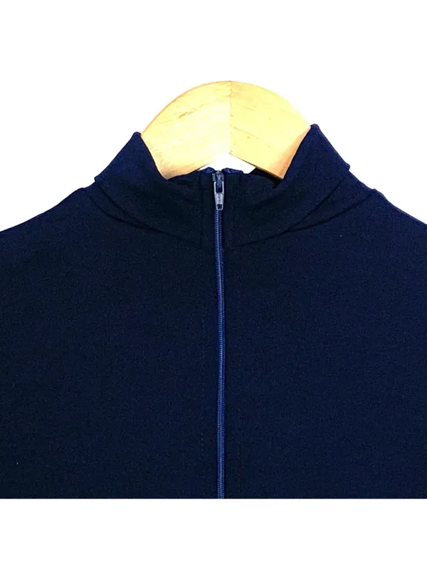 J.B. Bloomers Navy Adult M Mockneck Long Sleeve Bodysuit Leotard Zip Back - Image 4