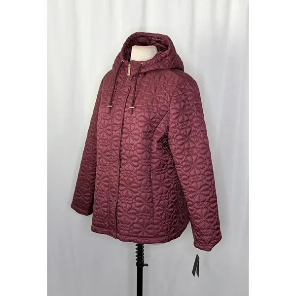 NWT!! KATE SPADE New York Water Resistant Hooded Floral Quilted Jacket X-Large - Image 7