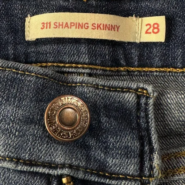 Levi’s SZ 28 - 311 Shaping Skinny Jeans Distressed Mid-Rise Stretch Blue Womens - Image 8